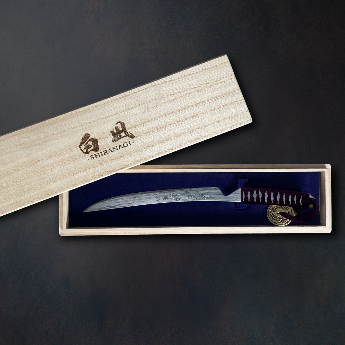 玉鋼製刀剣型ひとふり「白凪-SHIRANAGI-」｜江戸紫（えどむらさき・紫）